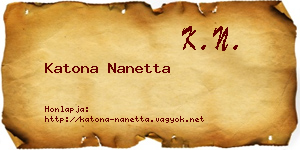 Katona Nanetta névjegykártya